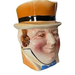 Toby Mug English Gentleman With Hat & Bow Tie Large Made in England 5.5" Vintage